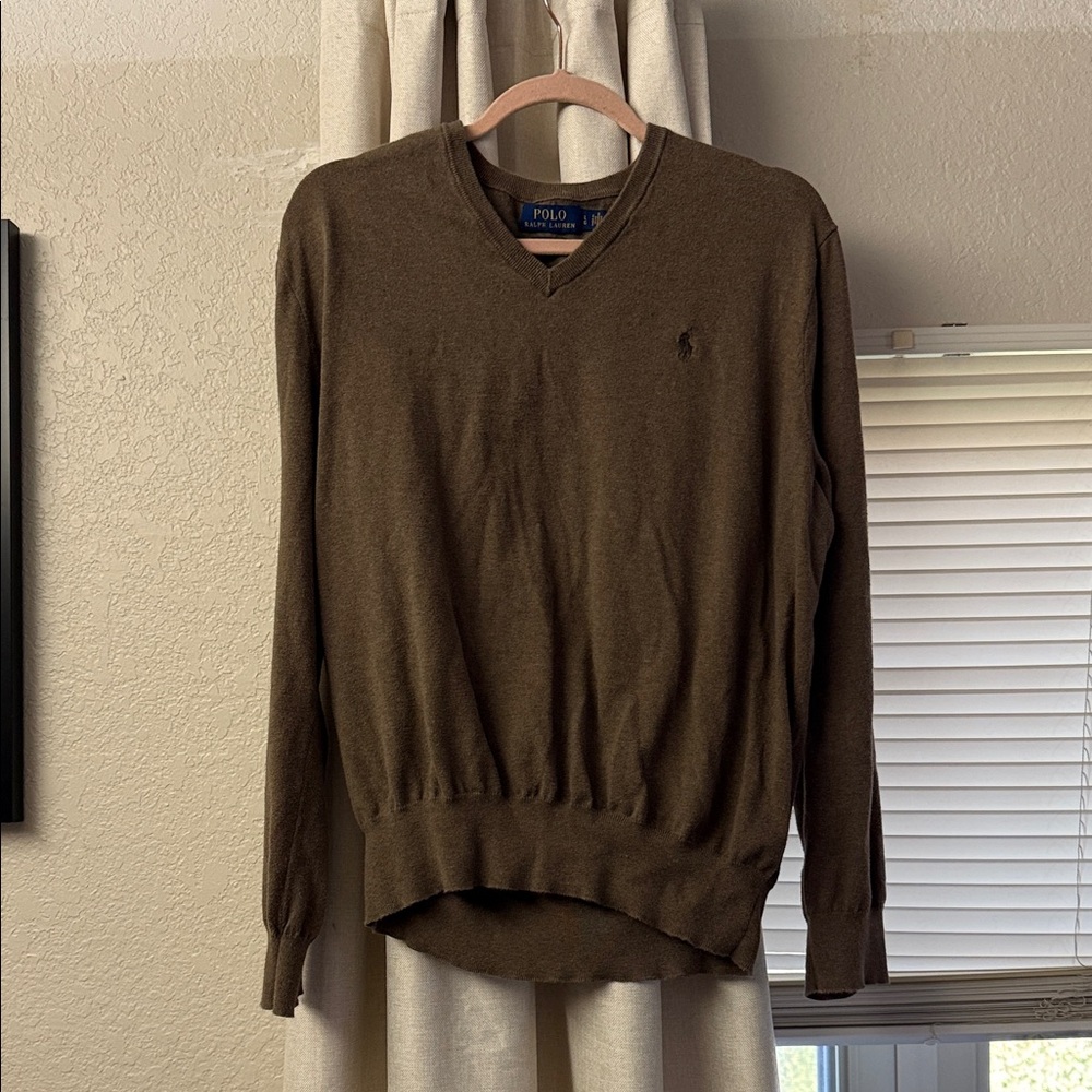 Polo by Ralph Lauren Men's V-Neck Brown Sweater